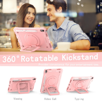 For iPad Air 11 2025 / 2024 Handle Grip Holder Silicone Hybrid PC Tablet Case with Strap(Rose Gold) - iPad Air 11 2025 / 2024 Cases by buy2fix | Online Shopping UK | buy2fix