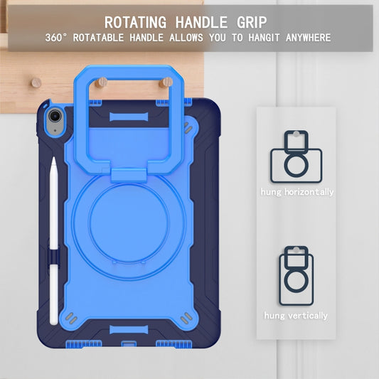 For iPad Air 11 2025 / 2024 Handle Grip Holder Silicone Hybrid PC Tablet Case with Strap(Navy Blue Blue) - iPad Air 11 2025 / 2024 Cases by buy2fix | Online Shopping UK | buy2fix