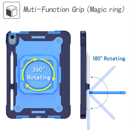 For iPad Air 11 2025 / 2024 Handle Grip Holder Silicone Hybrid PC Tablet Case with Strap(Navy Blue Blue) - iPad Air 11 2025 / 2024 Cases by buy2fix | Online Shopping UK | buy2fix
