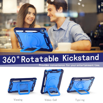 For iPad Air 11 2025 / 2024 Handle Grip Holder Silicone Hybrid PC Tablet Case with Strap(Navy Blue Blue) - iPad Air 11 2025 / 2024 Cases by buy2fix | Online Shopping UK | buy2fix