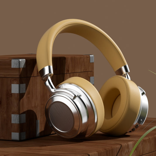 CR-9 Metal Retro Head-mounted Wireless Bluetooth Earphone(Silver Brown) - Headset & Headphone by buy2fix | Online Shopping UK | buy2fix