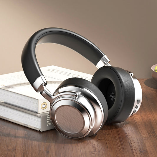 CR-9 Metal Retro Head-mounted Wireless Bluetooth Earphone(Silver Black) - Headset & Headphone by buy2fix | Online Shopping UK | buy2fix