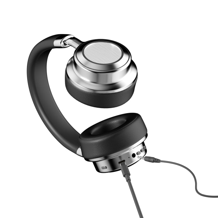 CR-9 Metal Retro Head-mounted Wireless Bluetooth Earphone(Silver Black) - Headset & Headphone by buy2fix | Online Shopping UK | buy2fix