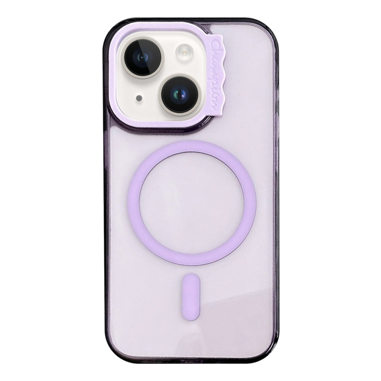 For iPhone 13 MagSafe Colorful Wavy Circle PC Hybrid TPU Phone Case(Purple) by buy2fix