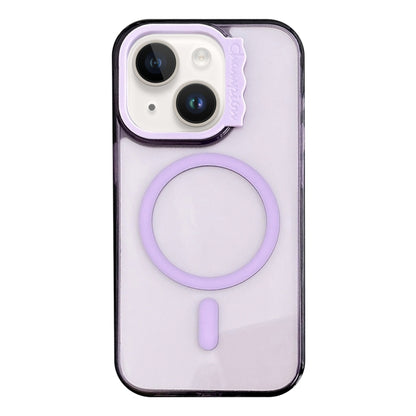 For iPhone 13 MagSafe Colorful Wavy Circle PC Hybrid TPU Phone Case(Purple) by buy2fix