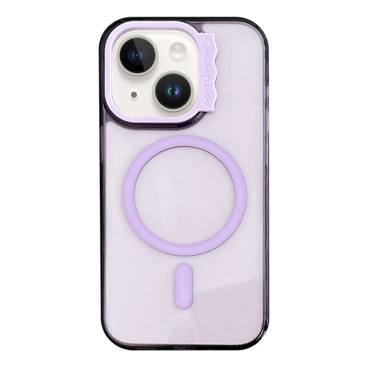 For iPhone 13 MagSafe Colorful Wavy Circle PC Hybrid TPU Phone Case(Purple) by buy2fix