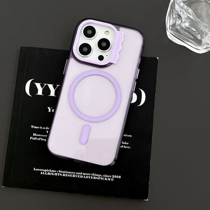 For iPhone 13 MagSafe Colorful Wavy Circle PC Hybrid TPU Phone Case(Purple) by buy2fix