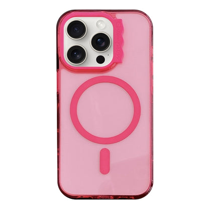 For iPhone 13 Pro Max MagSafe Colorful Wavy Circle PC Hybrid TPU Phone Case(Rose Red) by buy2fix