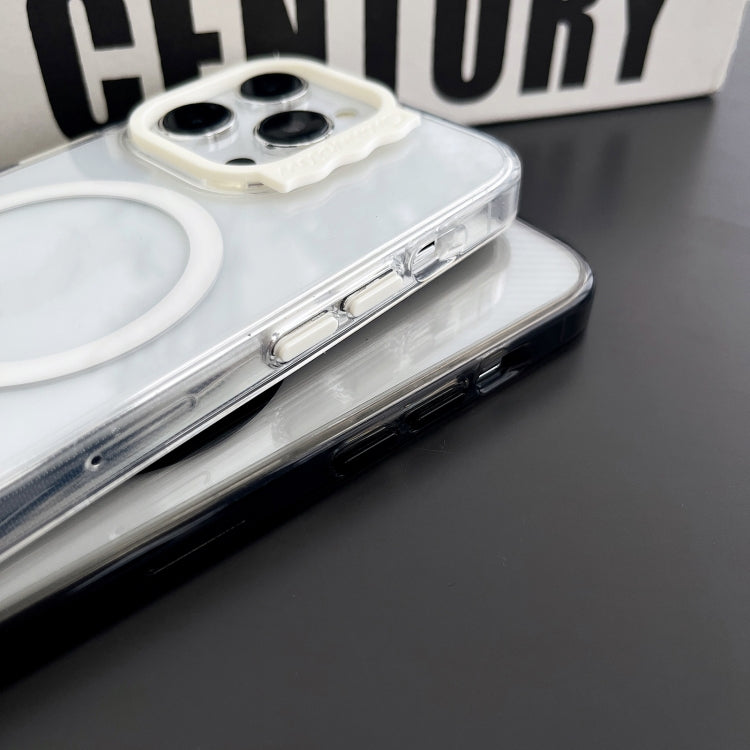 For iPhone 13 Pro Max MagSafe Colorful Wavy Circle PC Hybrid TPU Phone Case(Rose Red) by buy2fix