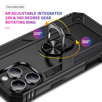 For iPhone 16 Pro Max Shockproof TPU Hybrid PC Phone Case with Holder(Black) by buy2fix