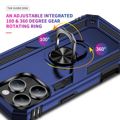 For iPhone 16 Pro Max Shockproof TPU Hybrid PC Phone Case with Holder(Blue) by buy2fix