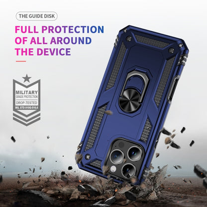 For iPhone 16 Pro Max Shockproof TPU Hybrid PC Phone Case with Holder(Blue) by buy2fix