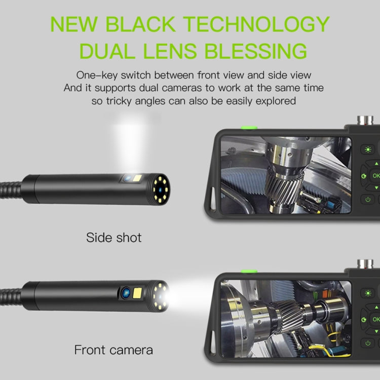 T22 4.5 inch IPS Color Screen 7.9mm Triple Camera Hard Cable Industrial Endoscope, Length:10m(Black) -  by buy2fix | Online Shopping UK | buy2fix