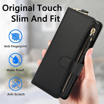 For Samsung Galaxy Z Fold6 Crossbody Ring Multifunctional Wallet Fold Leather Phone Case(Black) - Galaxy Z Fold6 5G Cases by buy2fix | Online Shopping UK | buy2fix