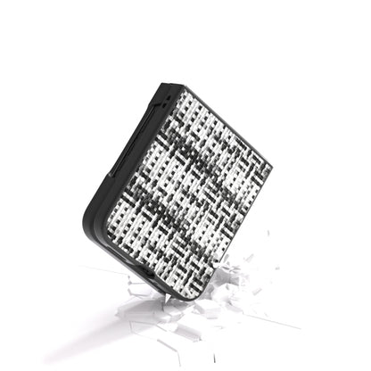 For Motorola Razr 50 Ultra Black Frame Color Lattice Texture PU Phone Case(Black) by buy2fix