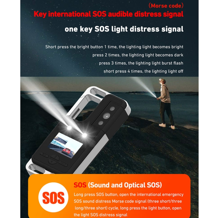 D6 2K Acoustic and Visual Distress Signal Cycling SOS Recorder with Light(Black) by buy2fix