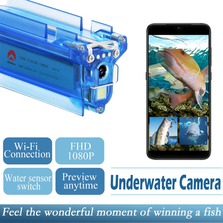 Lure 1080P Wireless Underwater Fishing Video Camera with Loop Recording / APP Remote Control(Blue) by buy2fix