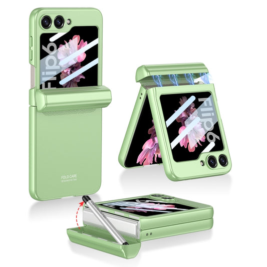 For Samsung Galaxy Z Flip6 / Flip7 FE GKK Integrated Magnetic Full Coverage Flip Phone Case with Pen Box+Pen(Green) - Galaxy Z Flip6 5G Cases by GKK | Online Shopping UK | buy2fix