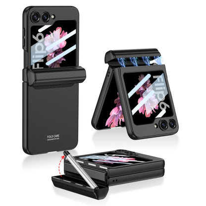 For Samsung Galaxy Z Flip6 / Flip7 FE GKK Integrated Magnetic Full Coverage Flip Phone Case with Pen Box+Pen(Black) - Galaxy Z Flip6 5G Cases by GKK | Online Shopping UK | buy2fix