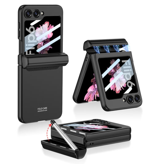 For Samsung Galaxy Z Flip6 / Flip7 FE GKK Integrated Magnetic Full Coverage Flip Phone Case with Pen Box+Pen(Black) - Galaxy Z Flip6 5G Cases by GKK | Online Shopping UK | buy2fix