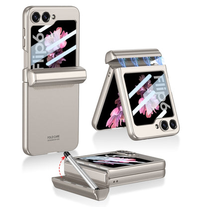 For Samsung Galaxy Z Flip6 / Flip7 FE GKK Integrated Magnetic Full Coverage Flip Phone Case with Pen Box+Pen(Gray) - Galaxy Z Flip6 5G Cases by GKK | Online Shopping UK | buy2fix