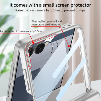 For Samsung Galaxy Z Flip7 5G GKK Integrated Magnetic Full Coverage Flip Phone Case with Pen Box+Pen(Silver) - Galaxy Z Flip7 5G Cases by GKK | Online Shopping UK | buy2fix