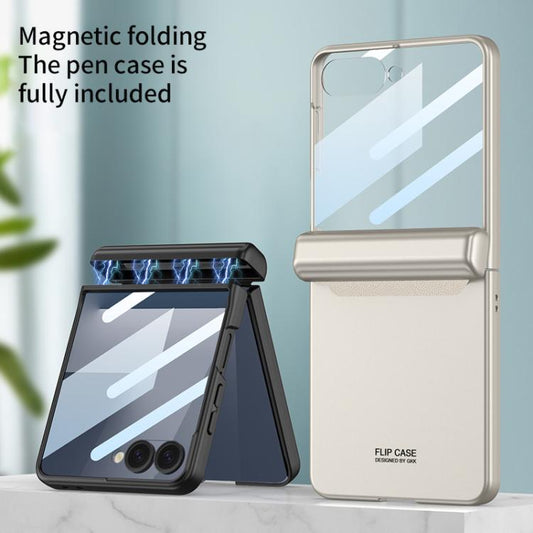 For Samsung Galaxy Z Flip7 5G GKK Integrated Magnetic Full Coverage Flip Phone Case with Pen Box+Pen(Wine Red) - Galaxy Z Flip7 5G Cases by GKK | Online Shopping UK | buy2fix