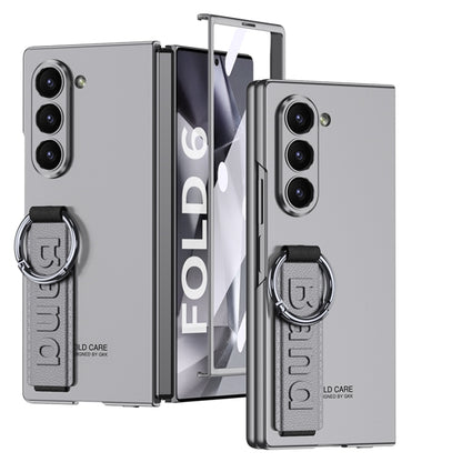 For Samsung Galaxy Z Fold6 GKK Integrated Big Hole Side Wrist Strap Ring Phone Case(Grey) by GKK