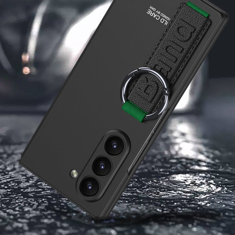 For Samsung Galaxy Z Fold6 GKK Integrated Big Hole Side Wrist Strap Ring Phone Case(Grey) by GKK