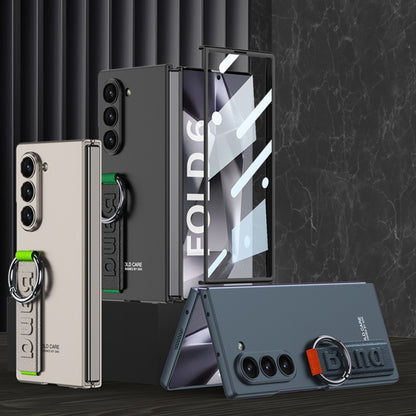 For Samsung Galaxy Z Fold6 GKK Integrated Big Hole Side Wrist Strap Ring Phone Case(Black) by GKK