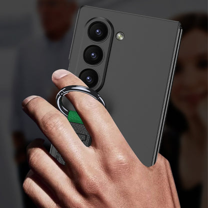 For Samsung Galaxy Z Fold6 GKK Integrated Big Hole Side Wrist Strap Ring Phone Case(Black) by GKK