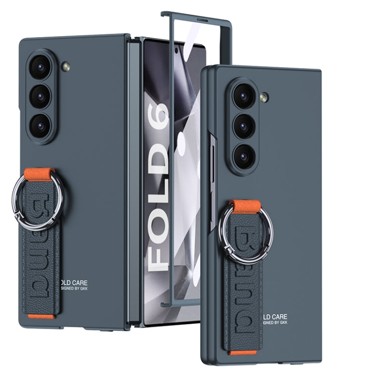 For Samsung Galaxy Z Fold6 GKK Integrated Big Hole Side Wrist Strap Ring Phone Case(Green) by GKK