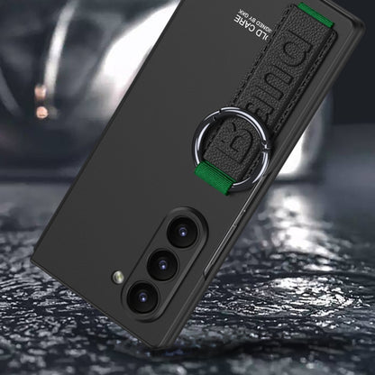 For Samsung Galaxy Z Fold6 GKK Integrated Big Hole Side Wrist Strap Ring Phone Case(Green) by GKK