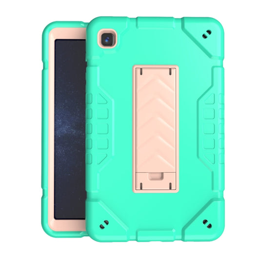 For Samsung Galaxy Tab A7 Lite Armor Holder Silicone Hybrid PC Tablet Case(Mint Green Gold) - Tab A7 Lite T220 / T225 by buy2fix | Online Shopping UK | buy2fix