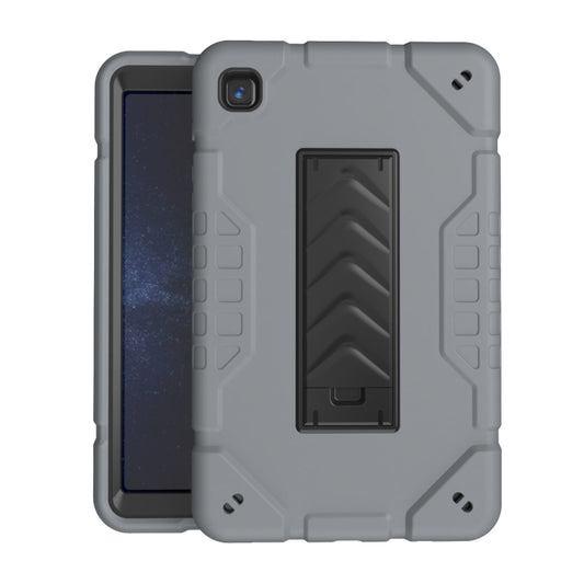 For Samsung Galaxy Tab A7 Lite Armor Holder Silicone Hybrid PC Tablet Case(Grey Black) - Tab A7 Lite T220 / T225 by buy2fix | Online Shopping UK | buy2fix