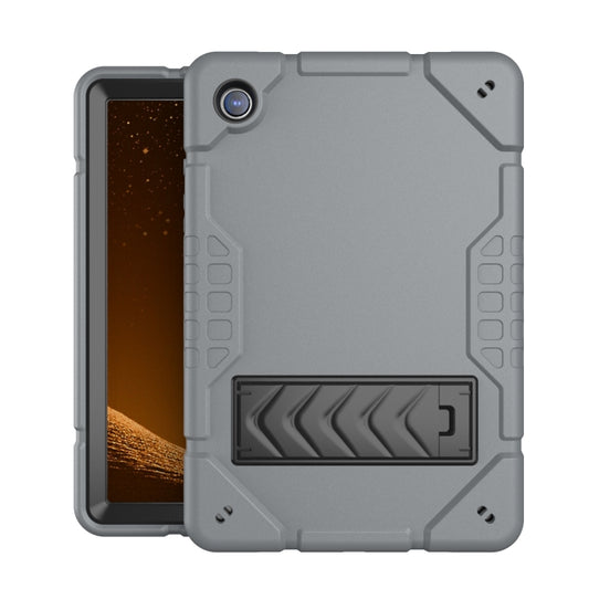 For Samsung Galaxy Tab A8 Armor Holder Silicone Hybrid PC Tablet Case(Grey Black) - Other Galaxy Tab PC by buy2fix | Online Shopping UK | buy2fix