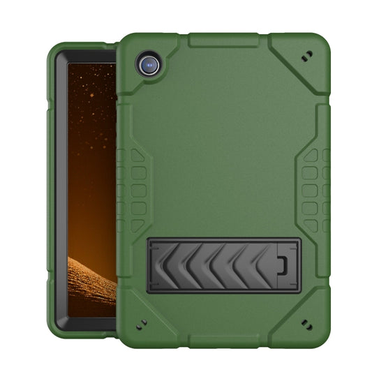 For Samsung Galaxy Tab A8 Armor Holder Silicone Hybrid PC Tablet Case(Army Green Black) - Other Galaxy Tab PC by buy2fix | Online Shopping UK | buy2fix