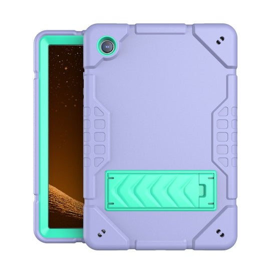 For Samsung Galaxy Tab A8 Armor Holder Silicone Hybrid PC Tablet Case(Purple Mint Green) - Other Galaxy Tab PC by buy2fix | Online Shopping UK | buy2fix