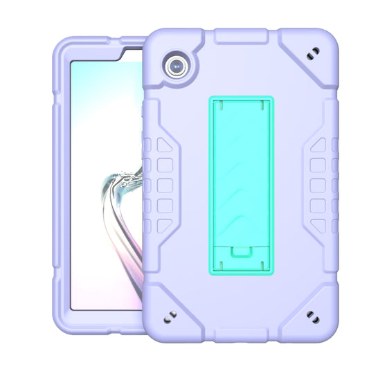 For Samsung Galaxy Tab A9 Armor Holder Silicone Hybrid PC Tablet Case(Purple Mint Green) - Galaxy Tab A9 by buy2fix | Online Shopping UK | buy2fix
