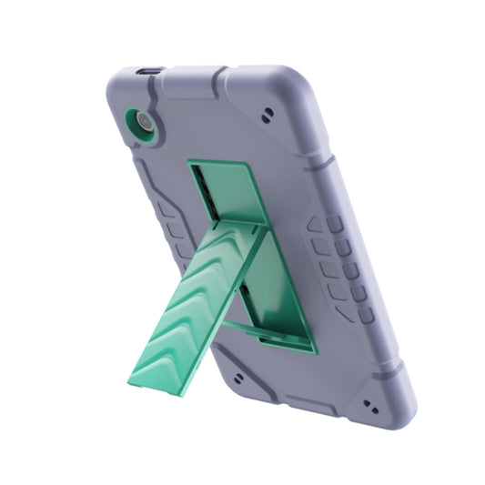 For Samsung Galaxy Tab A9 Armor Holder Silicone Hybrid PC Tablet Case(Purple Mint Green) - Galaxy Tab A9 by buy2fix | Online Shopping UK | buy2fix