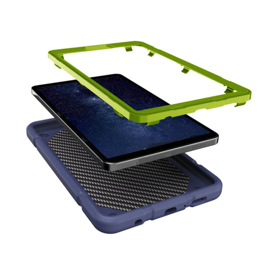 For Samsung Galaxy Tab A9+ Armor Holder Silicone Hybrid PC Tablet Case(Navy Yellow Green) - Galaxy Tab A9+ by buy2fix | Online Shopping UK | buy2fix