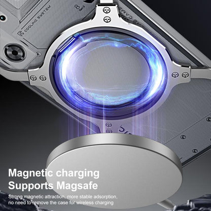 For ZTE nubia Z60 Ultra Mechanical Arm Borderless MagSafe Holder Metal Phone Case(Black Silver) - ZTE Cases by buy2fix | Online Shopping UK | buy2fix