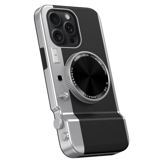 For iPhone 15 Pro 3D Retro Bluetooth Camera Magsafe Mirror Phone Case(Black) - iPhone 15 Pro Cases by buy2fix | Online Shopping UK | buy2fix