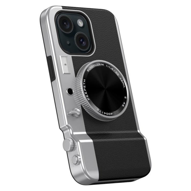 For iPhone 15 3D Retro Bluetooth Camera Magsafe Mirror Phone Case(Black) - iPhone 15 Cases by buy2fix | Online Shopping UK | buy2fix