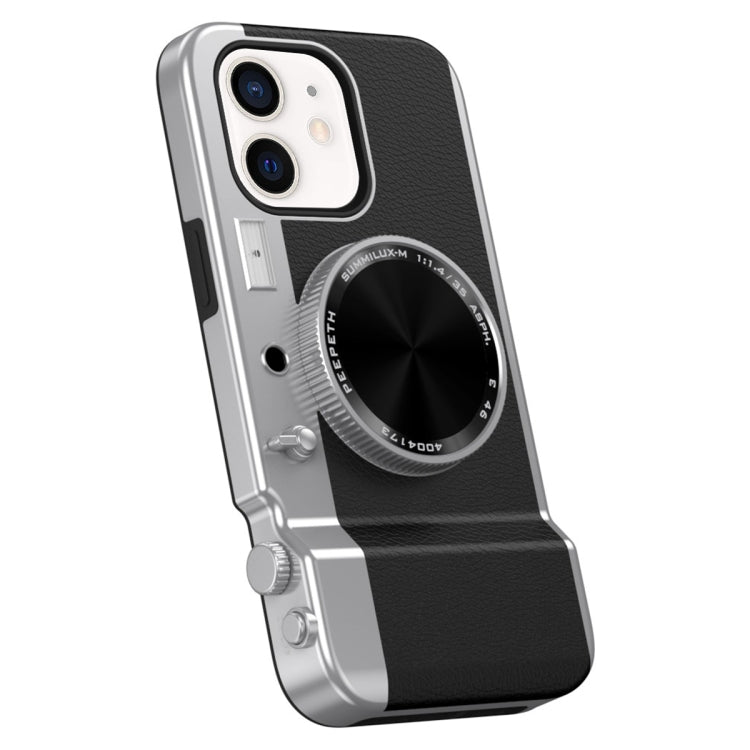 For iPhone 12 3D Retro Bluetooth Camera Magsafe Mirror Phone Case(Black) - iPhone 12 / 12 Pro Cases by buy2fix | Online Shopping UK | buy2fix