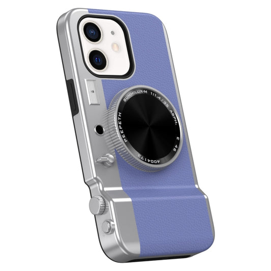 For iPhone 11 3D Retro Bluetooth Camera Magsafe Mirror Phone Case(Purple Blue) - iPhone 11 Cases by buy2fix | Online Shopping UK | buy2fix