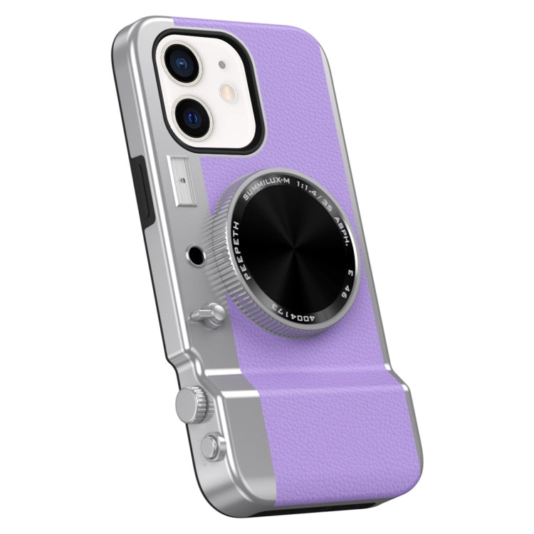 For iPhone 11 3D Retro Bluetooth Camera Magsafe Mirror Phone Case(Lavender Purple) - iPhone 11 Cases by buy2fix | Online Shopping UK | buy2fix