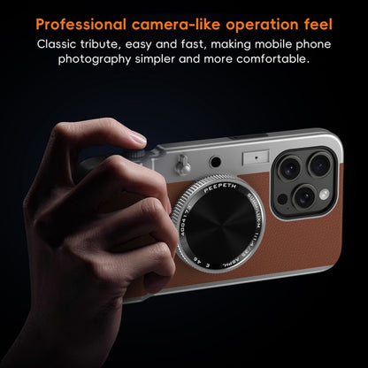 For iPhone 14 Pro Max 3D Retro Bluetooth Camera Magsafe Mirror Phone Case(Dark Purple) - iPhone 14 Pro Max Cases by buy2fix | Online Shopping UK | buy2fix