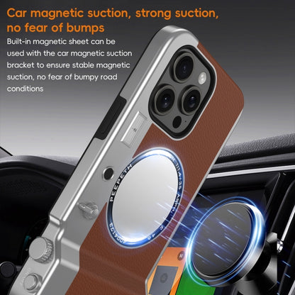 For iPhone 14 3D Retro Bluetooth Camera Magsafe Mirror Phone Case(White) - iPhone 14 Cases by buy2fix | Online Shopping UK | buy2fix