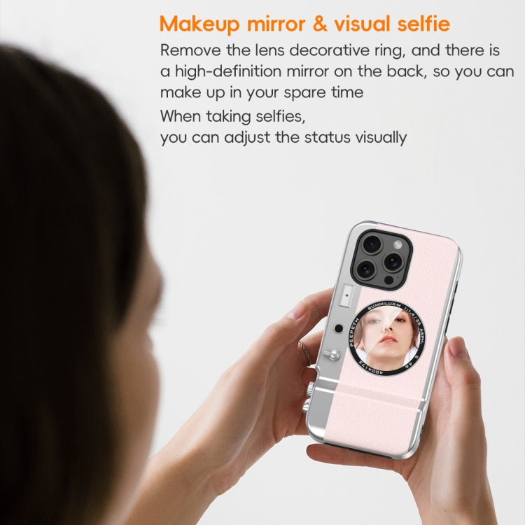 For iPhone 15 Pro 3D Retro Bluetooth Camera Magsafe Mirror Phone Case(Lavender Purple) - iPhone 15 Pro Cases by buy2fix | Online Shopping UK | buy2fix